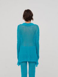 Saint gebreide blauwe maxi-top