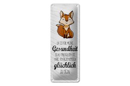 Tin sign saying 27x10 cm for health conducive to being happy sign