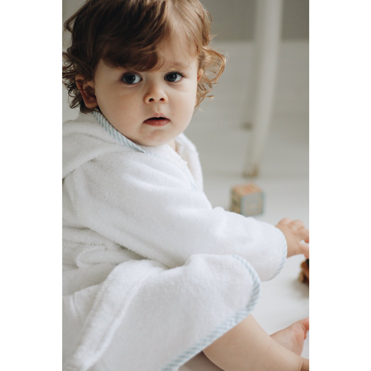 Bobbi Bathrobe - Pale blue stripe - Pale Blue Stripe