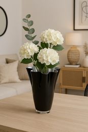 Vase glass wavy two-tone black silver glass vase table vase