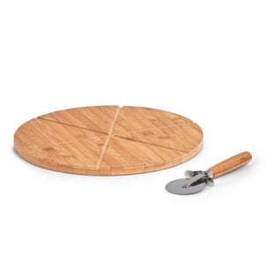 Pizzaset, 2-delig, bamboe/metaal