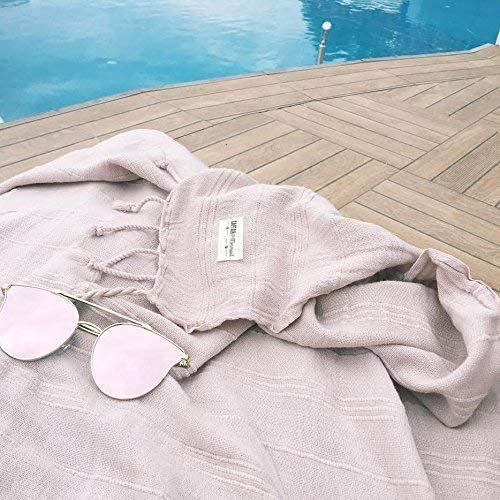 Stonewashed Beach Towel 100% Cotton Pink 160x100