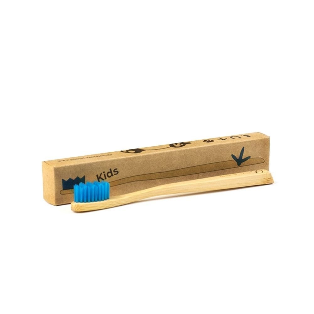 Brosses à dents en bambou - moyennes - bleues - pour enfants