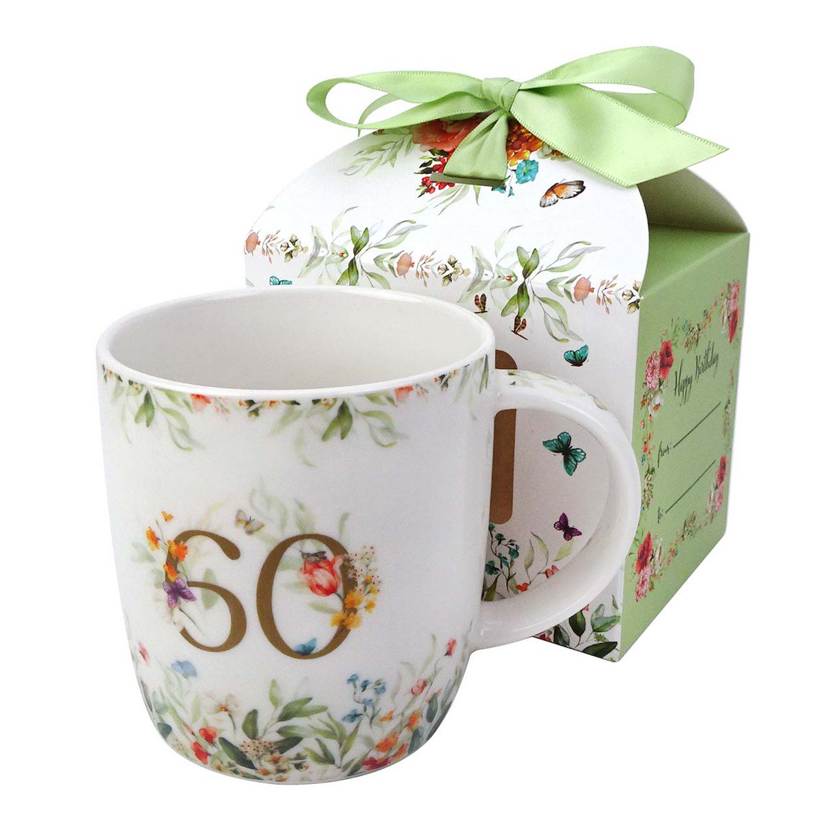 DUO Occasional Mug 400ml, Birthday “60”, in a giftbox with a ribbon