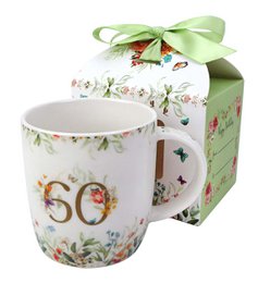 DUO Occasional Mug 400ml, Birthday “60”, in a giftbox with a ribbon