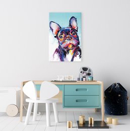 Wandfoto BULLDOG 60x90 cm canvas foto op spieraam decoratie modern