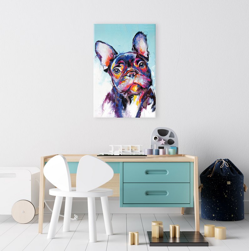 Wandfoto BULLDOG 60x90 cm canvas foto op spieraam decoratie modern