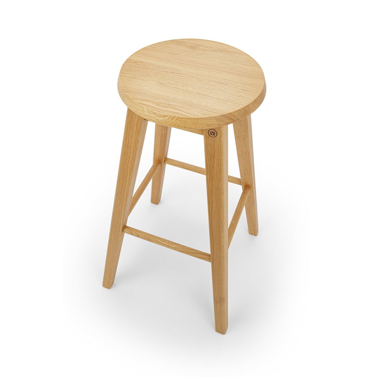Stabiler Barhocker »Josef« aus Eichenholz in Honigoptik veredelt