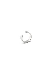 Silver flat ear cuff with a minimalist, modern design. Suitable for statement earrings or everyday wear.