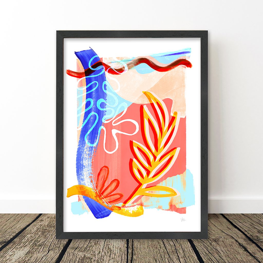 Abstrakcyjne kształty liści Art Print