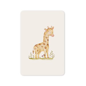 Ansichtkaart (A6) handgetekende giraffe, aquarel 
