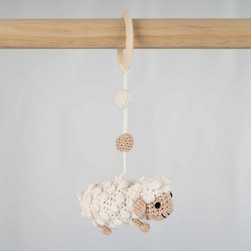 Crocheted play arch pendant sheep DOLLY in white