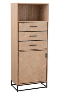 J-Line kast Hoog Zigzag kast - hout/metaal - naturel/zwart