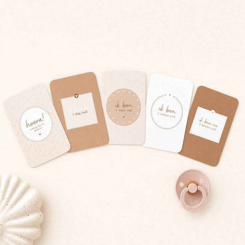 Fyllbooks Milestone cards set Baby - Beige