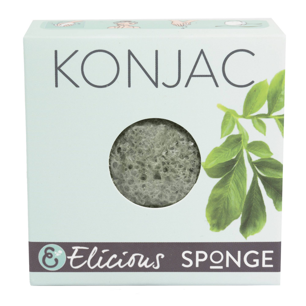 Konjac sponge for the face of green tea - anti bacterial