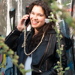 Mobiltelefonkæde universal, træperler, håndlavet - Mint Beach