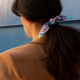 Foulard ruban Virginie Riou "Le petit papillon"