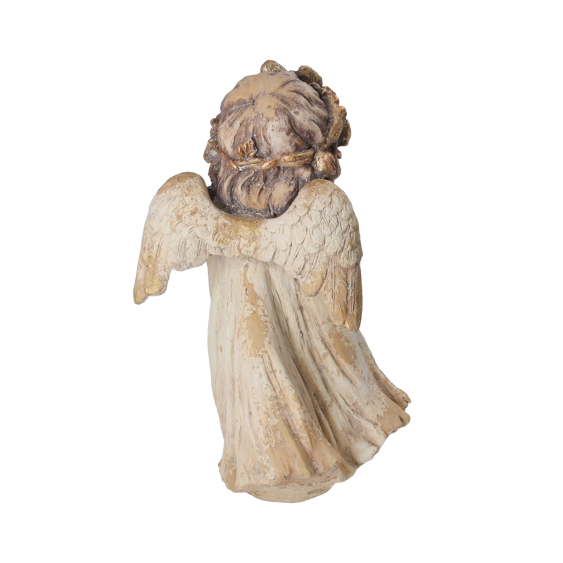 Angel candle holder in ivory resin h 55x32x27 cm
