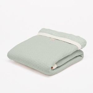 Cot blanket winter light green - Soft Dots