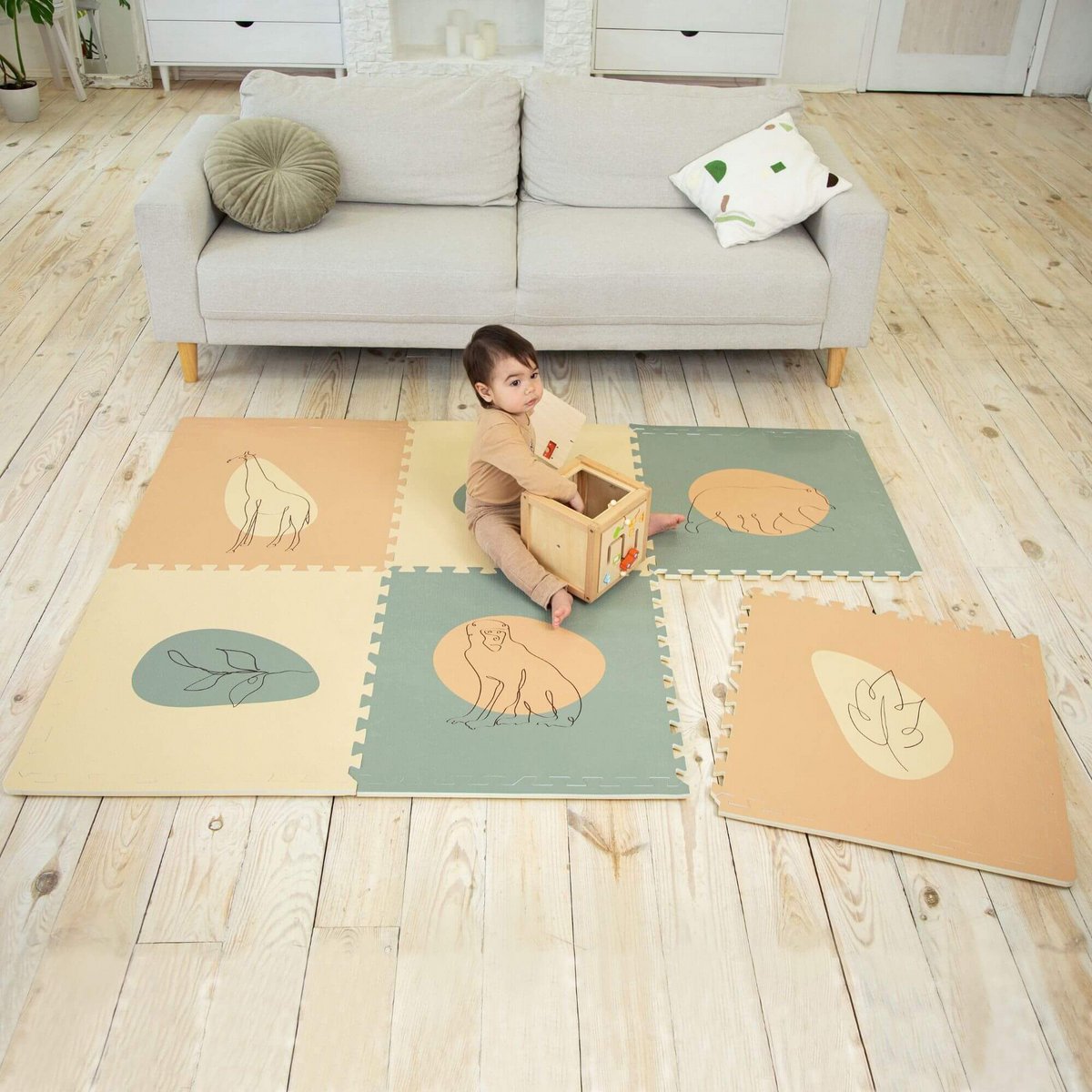 Tapis de jeu en mousse Hakuna Matte XXL «Jungle Sunset» 1,8 x 1,2 m