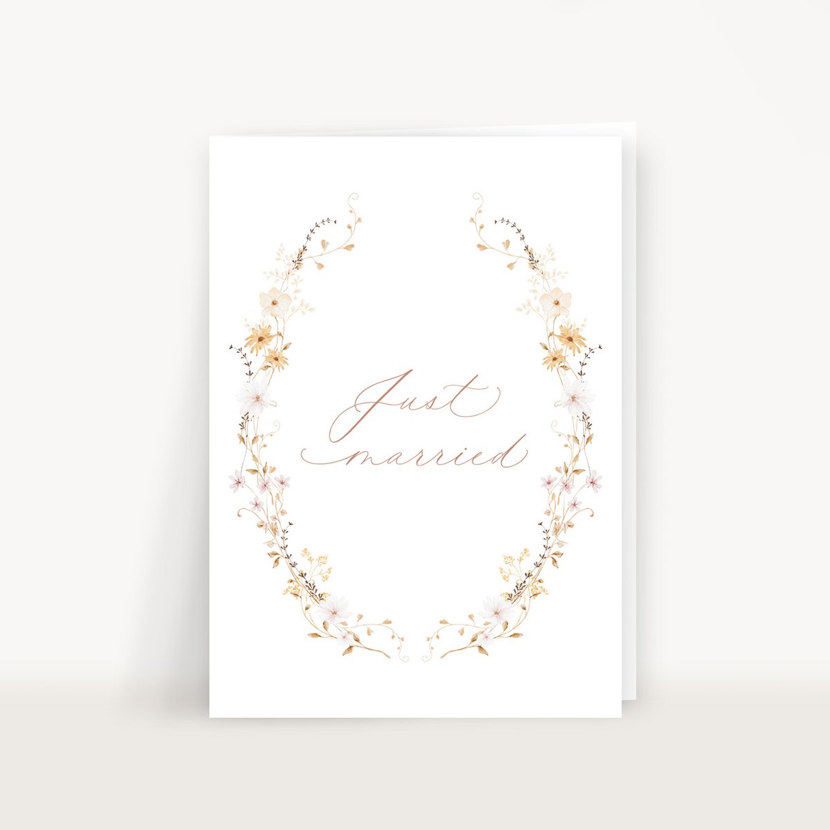 Folding card for the wedding "just married" romantic flower (PU = 10 pieces)