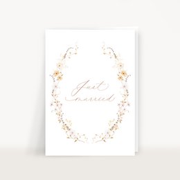 Biglietto pieghevole per matrimonio romantico "Just Married" (PU = 10 pezzi)
