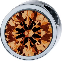 PURE pendant round, 6mm, with a stone in a color of your choice, made of stainless steel