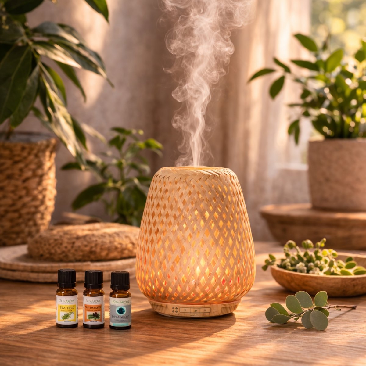 Difusor Ultrasónico – Olaki – Concha de Ratán – Difusión Saludable de Aromas Perfumados – Idea de Regalo Original