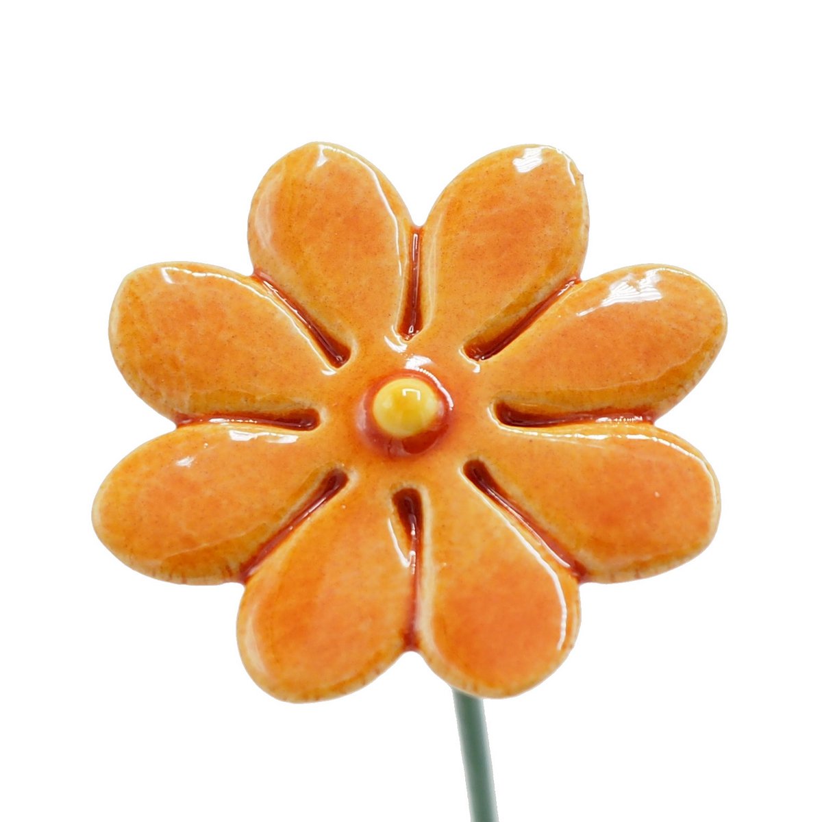 Daisy flower ceramic mini Orange 2.5 cm