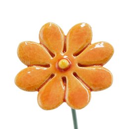 Daisy flower ceramic mini Orange 2.5 cm