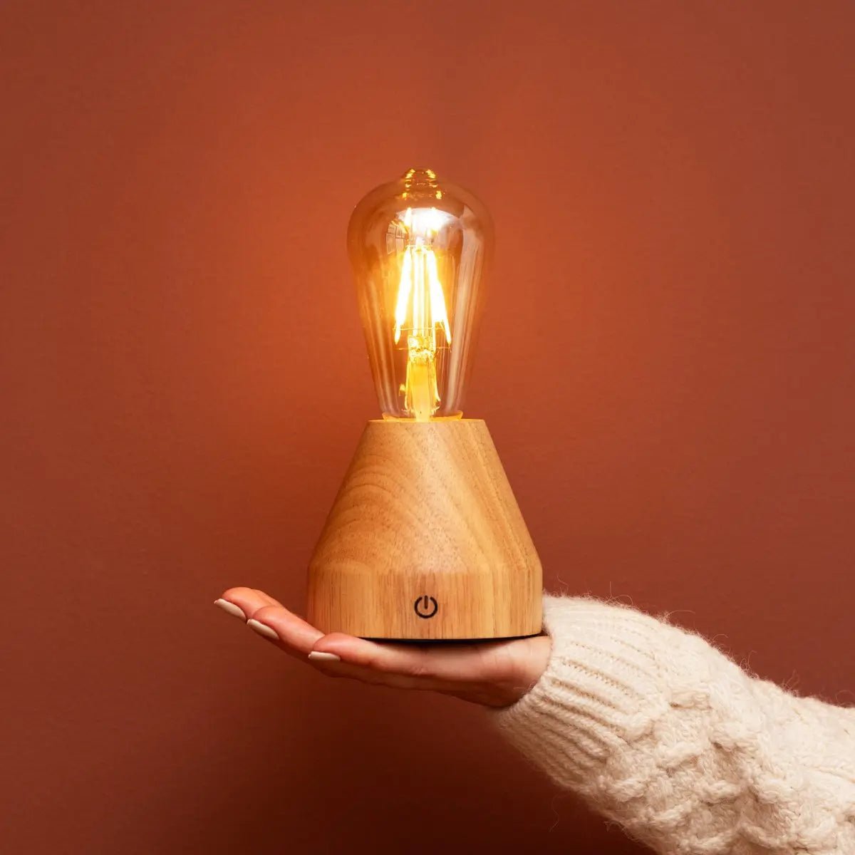 Lampe de table rechargeable marron clair Zavi