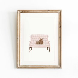 Bunny nursery art print, mother and baby, bunny poster, cute bunny poster, pink girls room poster, easter poster, cute bunny print, girls nursery art print, girls room