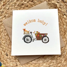 Kaart Baby Bakfiets met Hond