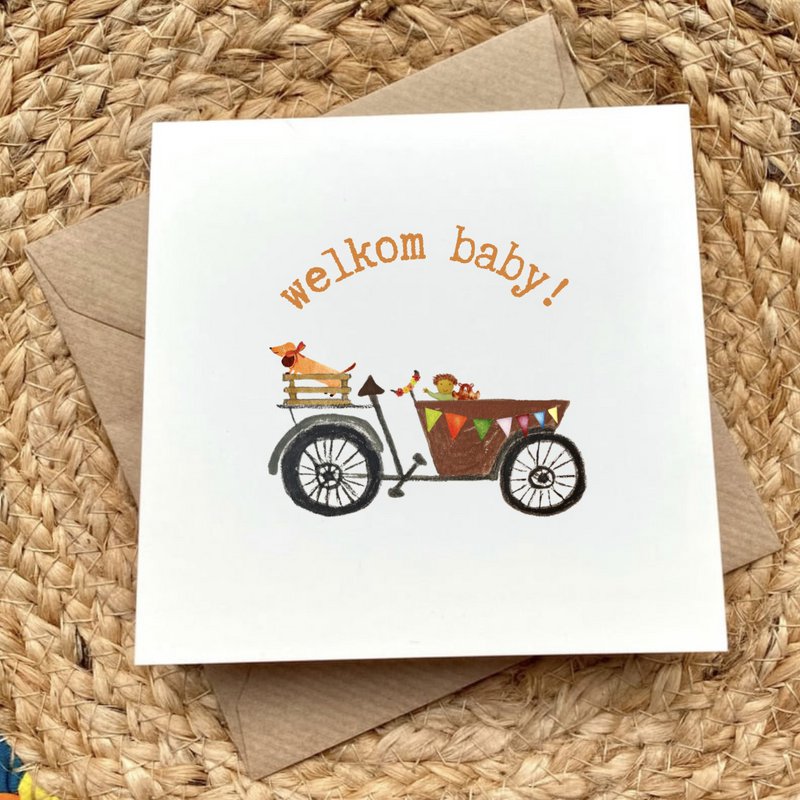 Kaart Baby Bakfiets met Hond