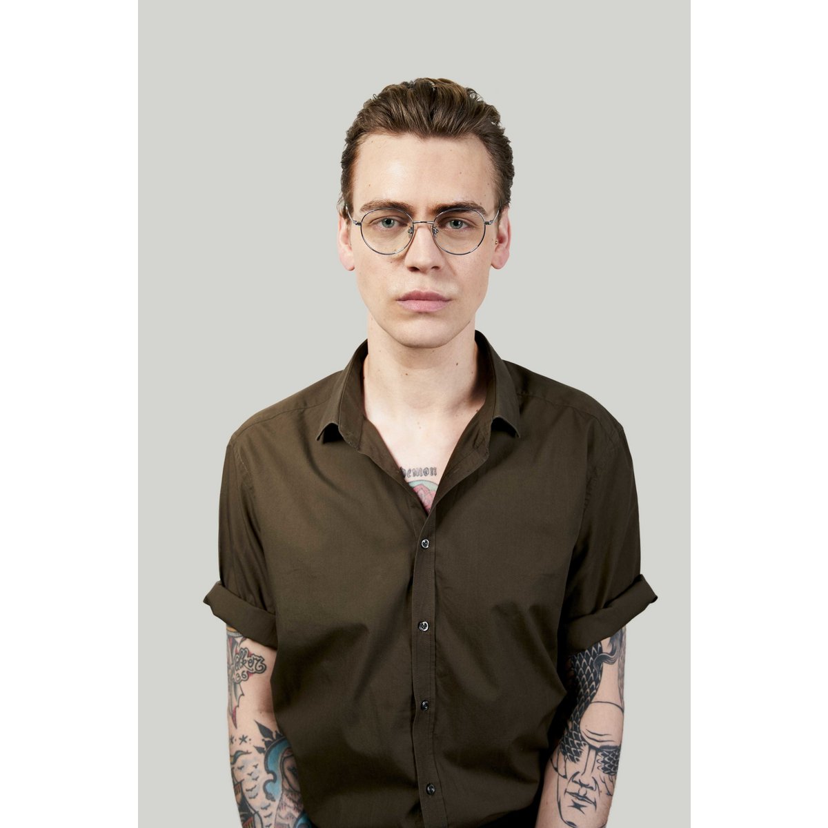 Brooklyn model blue light blocking glasses, metal frame, silver color