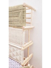 Panca in legno di eucalipto e corda intrecciata MARRAKECH