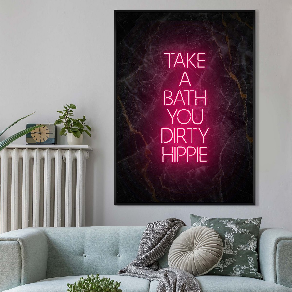 Tomar un baño Hippie Black Marble Print