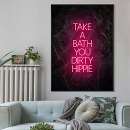Fai un bagno con stampa hippie in marmo nero