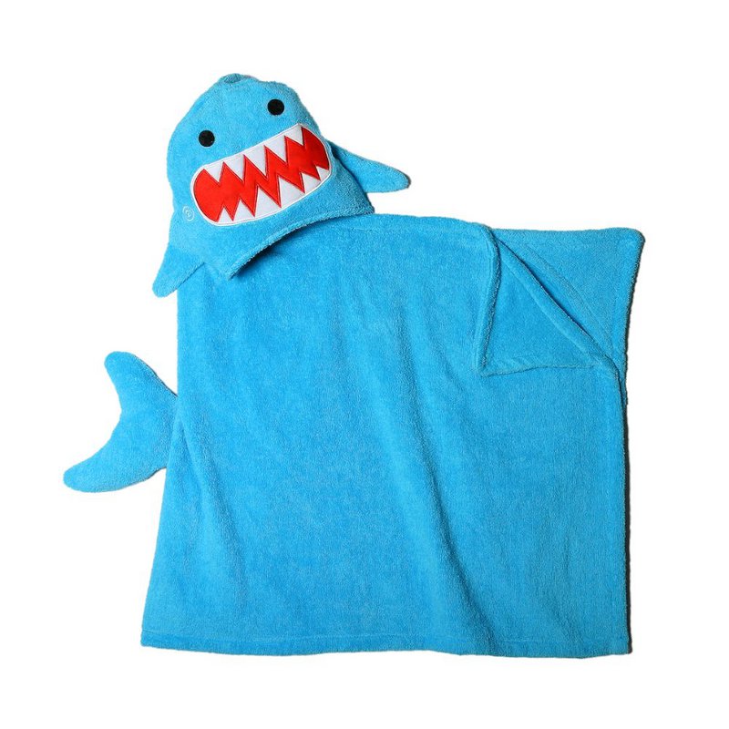 Zoocchini børnehåndklæde med hætte - Sherman the Shark