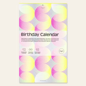 Risographie Geburtstagskalender (17,0 x 28,5 cm)