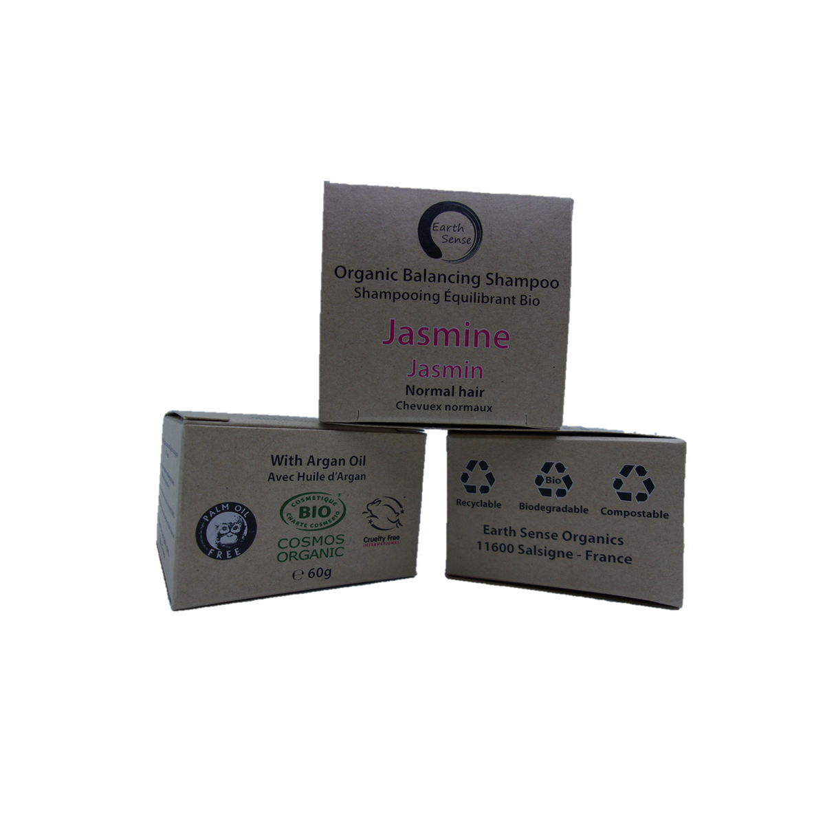 Organic Certified Balancing Solid Shampoo - Jasmine - Normal & all Hair Types 60g
