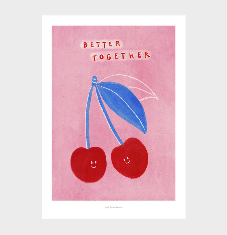 A5 Bedre sammen | Illustration plakat kunst print