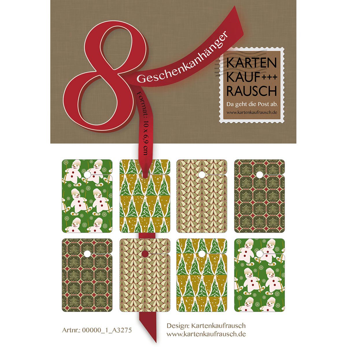 8 cadeauhangers met winterse motieven