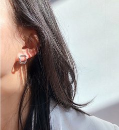 Modern Square Huggie Stud Earrings