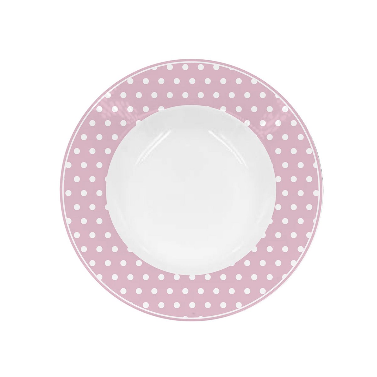Plato hondo de porcelana Lunares rosa pastel 22 cm Isabelle Rose