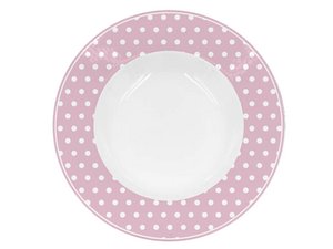 Porseleinen soepbord Polka dot pastel roze 22 cm Isabelle Rose