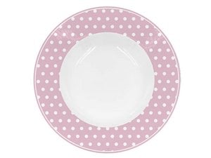 Porseleinen soepbord Polka dot pastel roze 22 cm Isabelle Rose