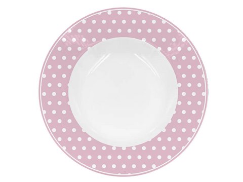 Porseleinen soepbord Polka dot pastel roze 22 cm Isabelle Rose