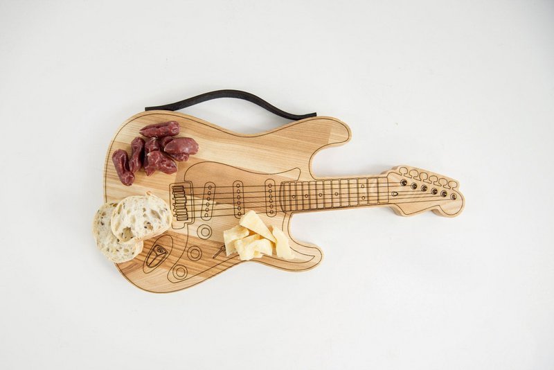 Planche à découper, planche à découper en bois en forme de guitare