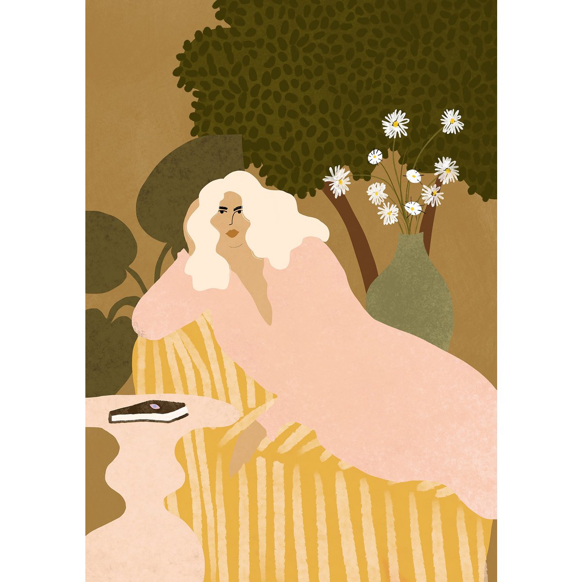 Laying In The Garden - Kunsttryk